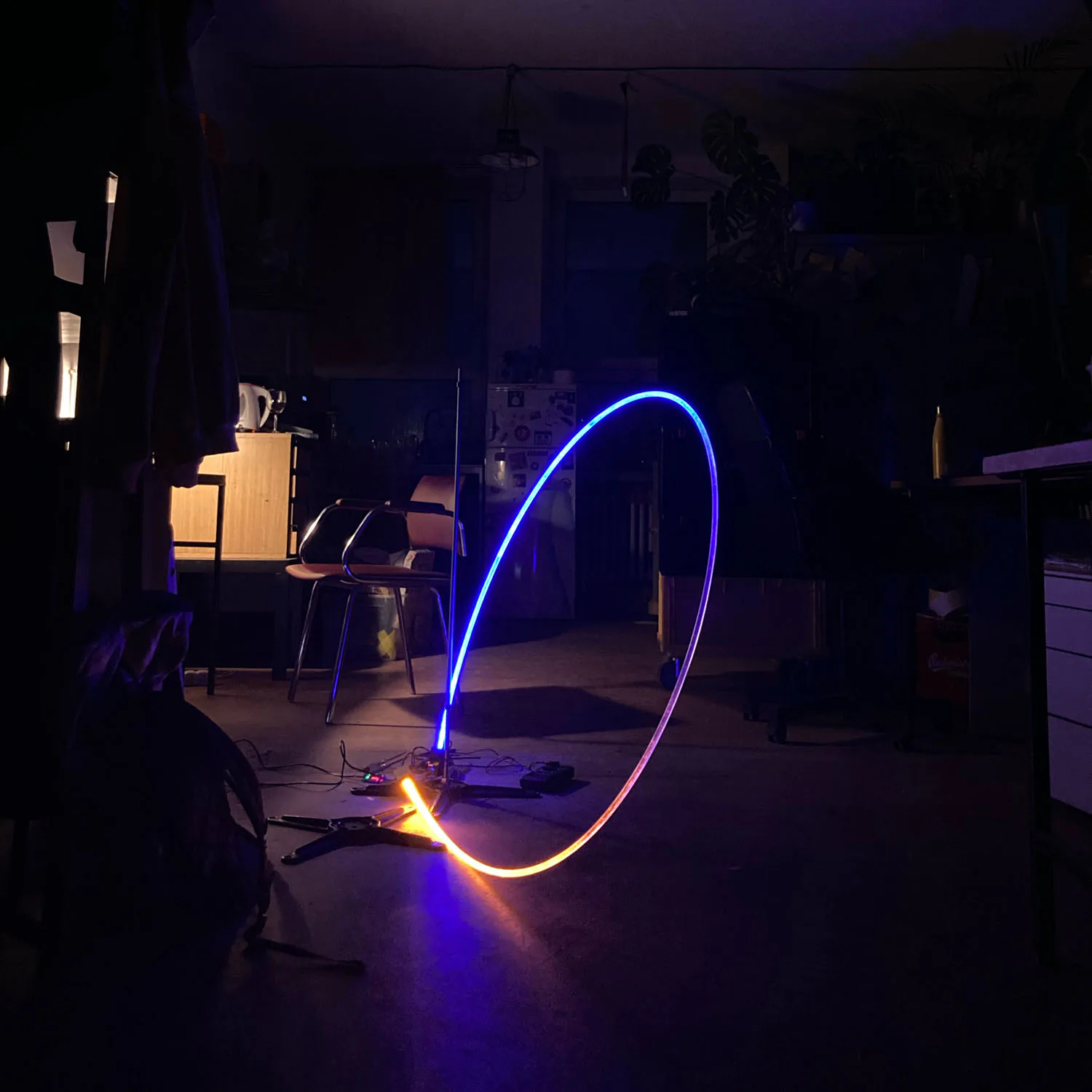 Receptor interactive installation with optical fibres and sensors